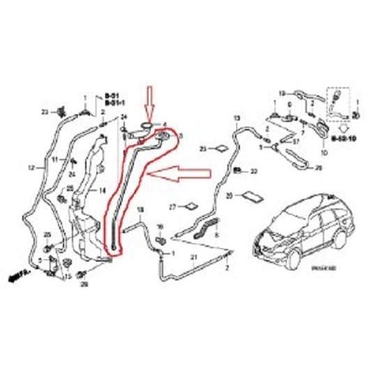 TUTUP TABUNG AIR WIPER CRV 2007 2008 2009 2010 2011 2012