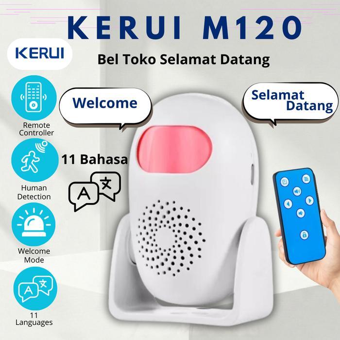 KERUI M120 BEL TOKO ALARM SELAMAT DATANG DENGAN SENSOR GERAK REMOTE 11 BAHASA PILIHAN UNTUK PABRIK