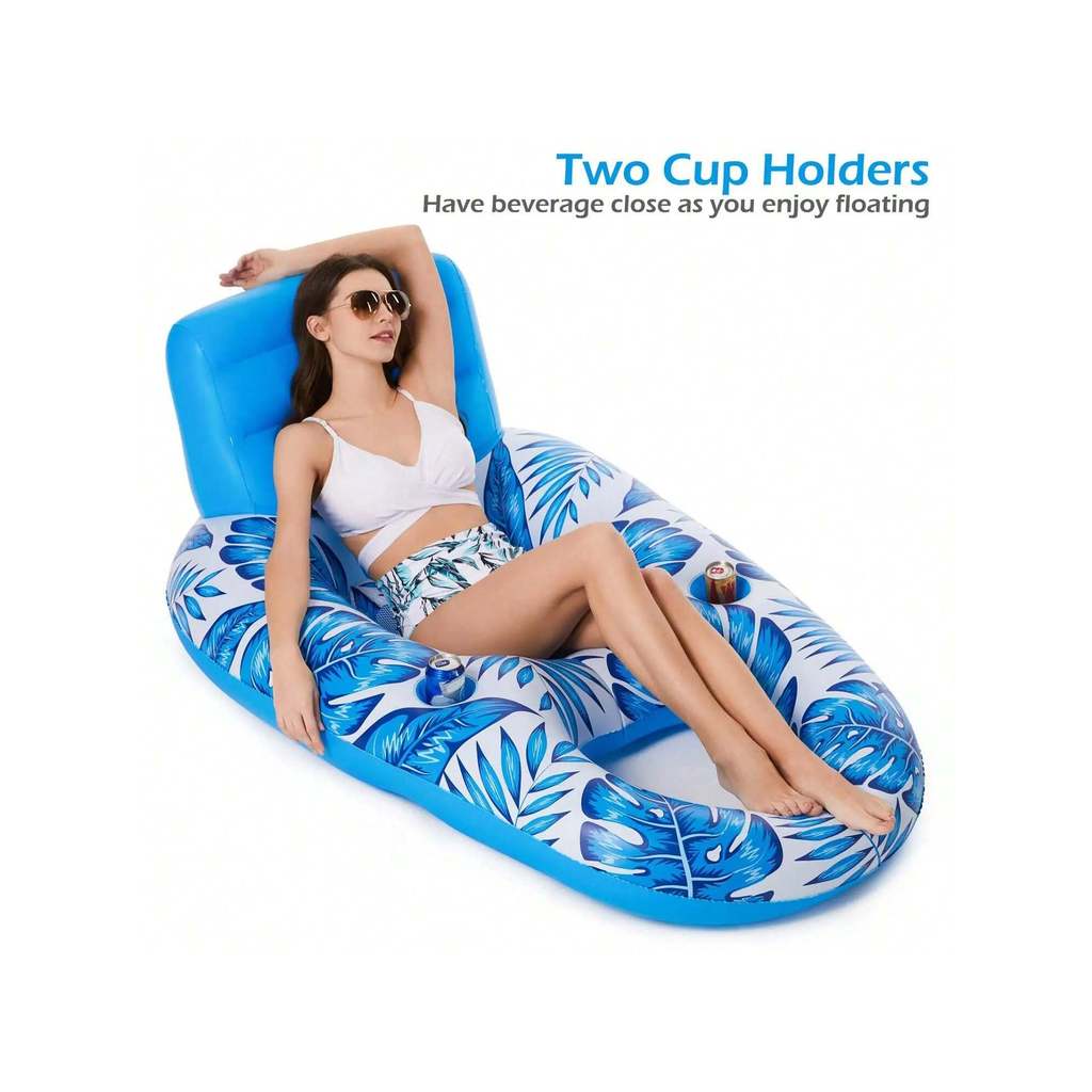 1Pcs Inflatable Leaf Floating Chair, Floating Boat Lounge, Swimming Pool Lounge Chair, Portable