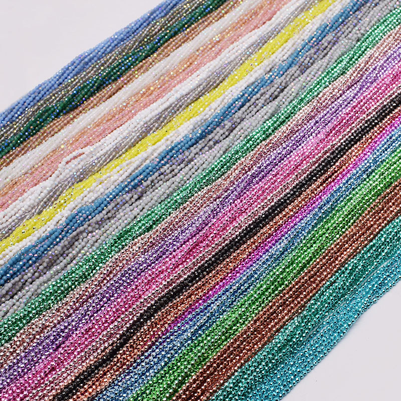 2mm 195pcs Crystal Glass Beads Small Faceted Glass Charm Spacer Beads For Jewelry Making DIY