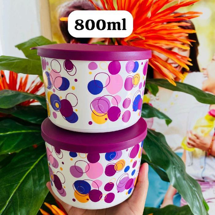 toples ukuran 800ml bermotif tupperware