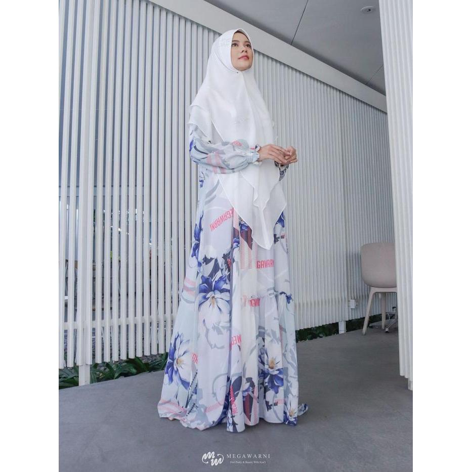 Aquina Dress set khimar Digital Printing By Megawarni