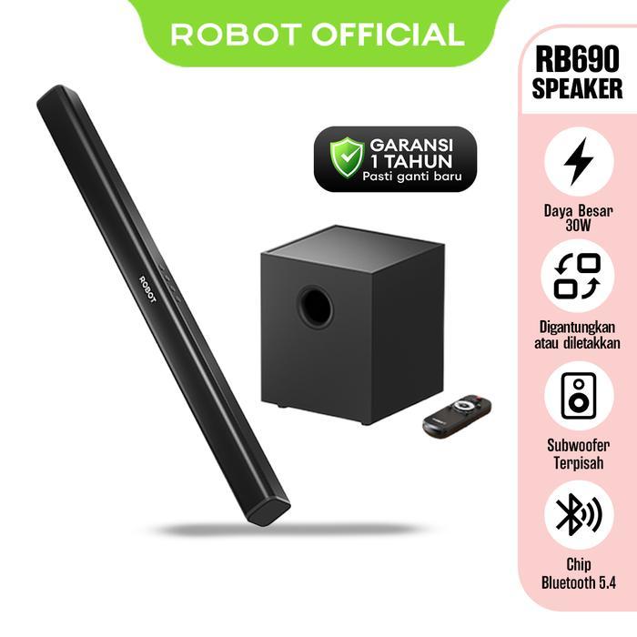 ROBOT Speaker Soundbar TV Subwoofer Home Theater 30W Bluetooth 5.4 - TV Soundbar Speaker Wireless