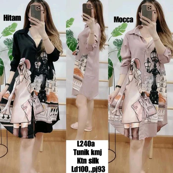 (B) Ld 110 Pj 93 Tunik Dres Silk Import