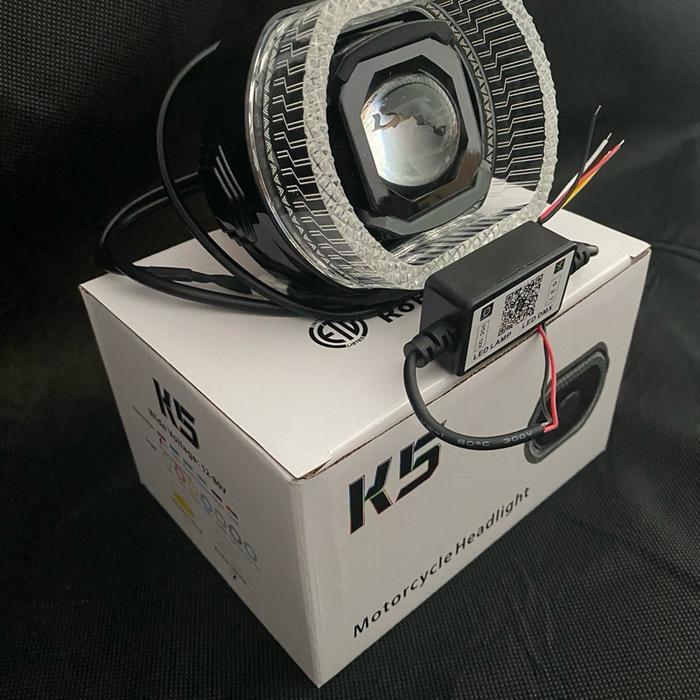 Biled Matrix k5 m35 Lampu utama motor lampu utama mobil lampu led 4,5 Inch RGB Shroud 5D Bluetooth