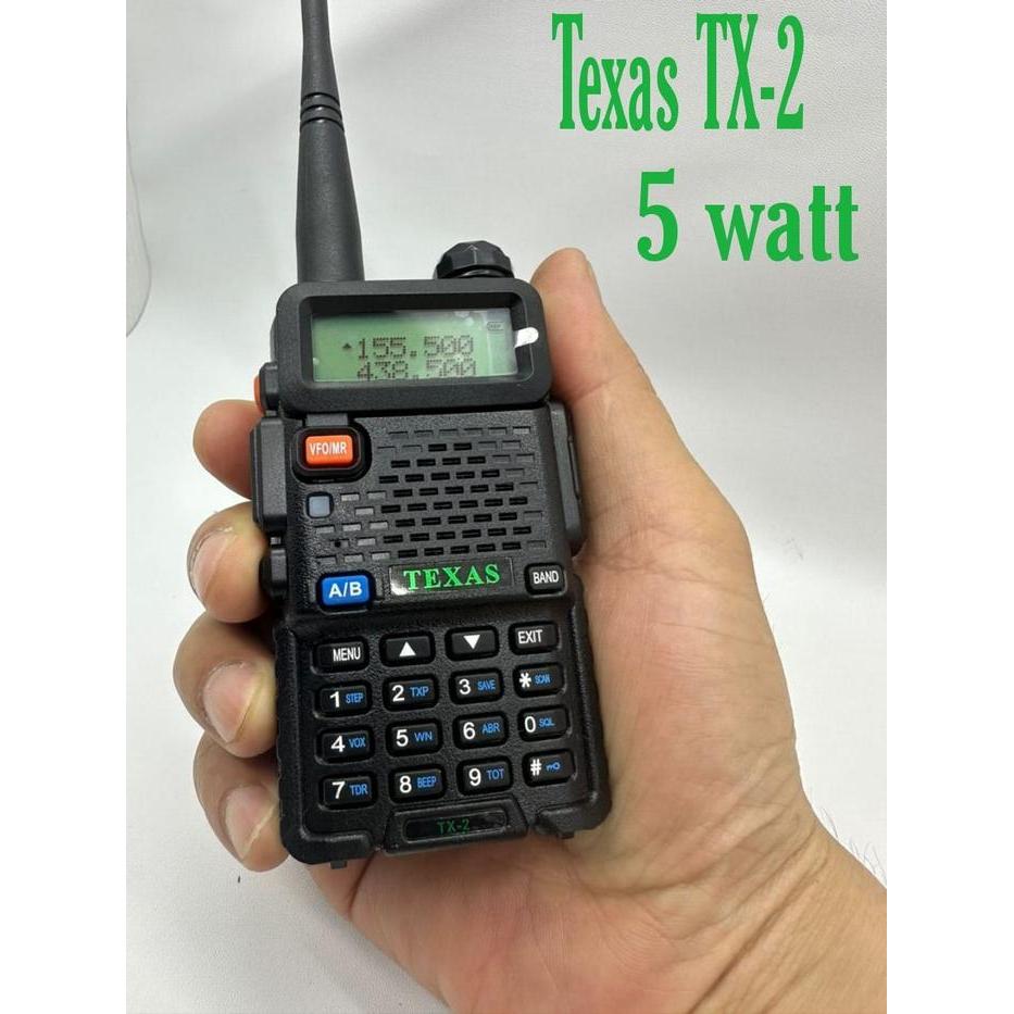 "New" Walkie Talkie Texas Tx-2 Dualband 5KM 10 KM Garansi Internasional Ht