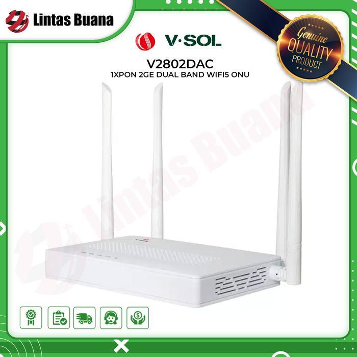 VSOL Xpon ONU V2802DAC 1XPON 2GE DUAL BAND WIFI5 ONU