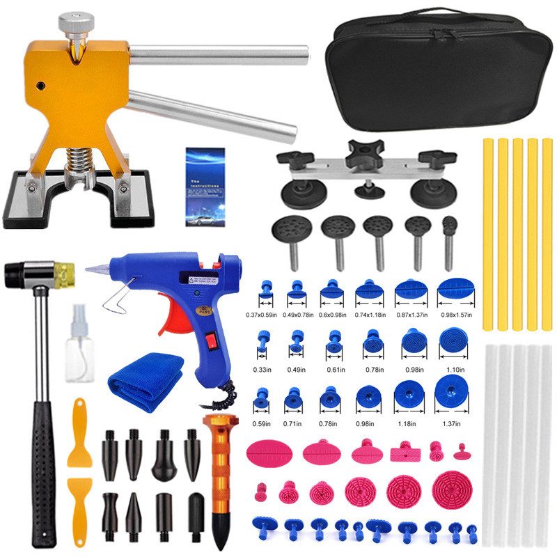 Car Paintless Dent Repair Tool Auto Body Dent Repair Kit Car Dent Puller with Glue Puller Tabs Remov