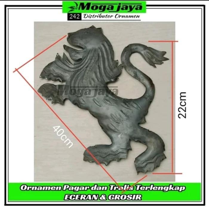 ornamen pagar besi tempa model singa