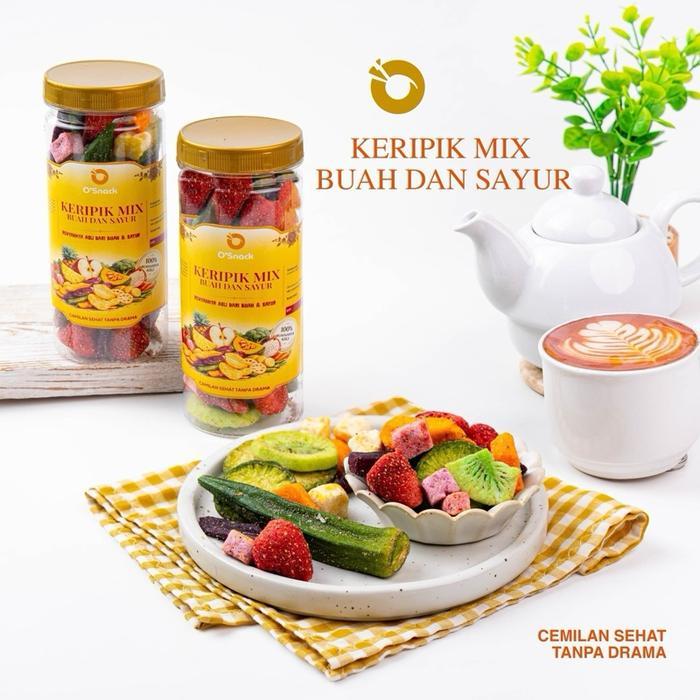 Promo Keripik Mix Buah dan Sayur Kering 1 Toples - Keripik Buah & Sayur Kemasan Toples Mix Kualitas
