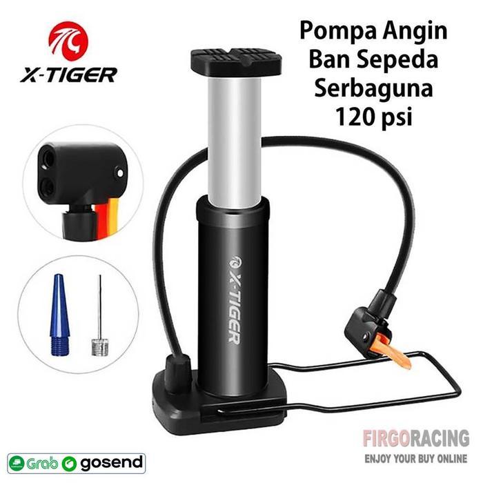 Pompa Angin Sepeda 120 Psi Serbaguna Portable Pump Black Bm4515