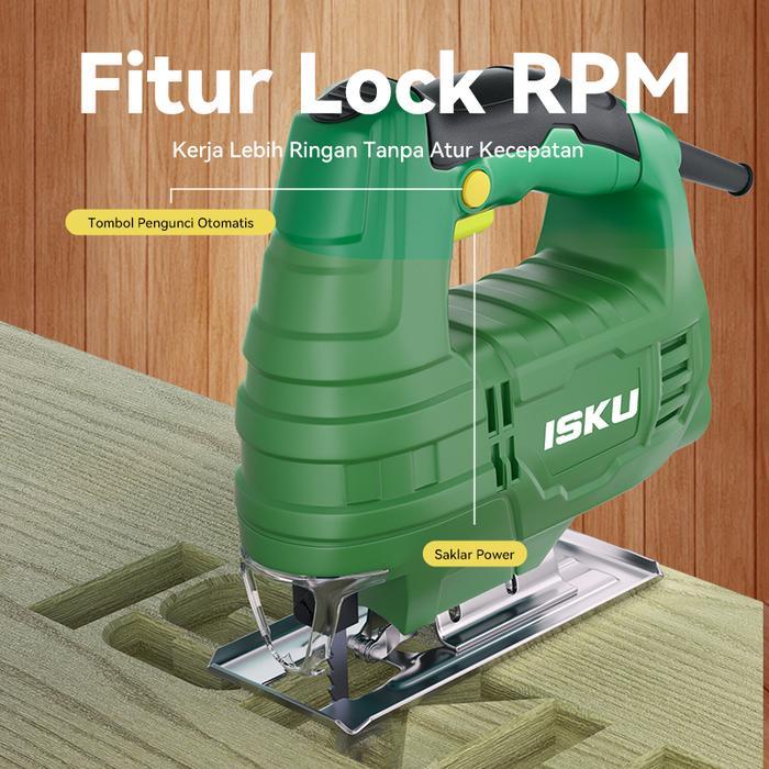 ISKU Mesin Jigsaw Listrik 450W Gergaji Ukir Kayu Besi Triplek Variable Speed Heavy Duty