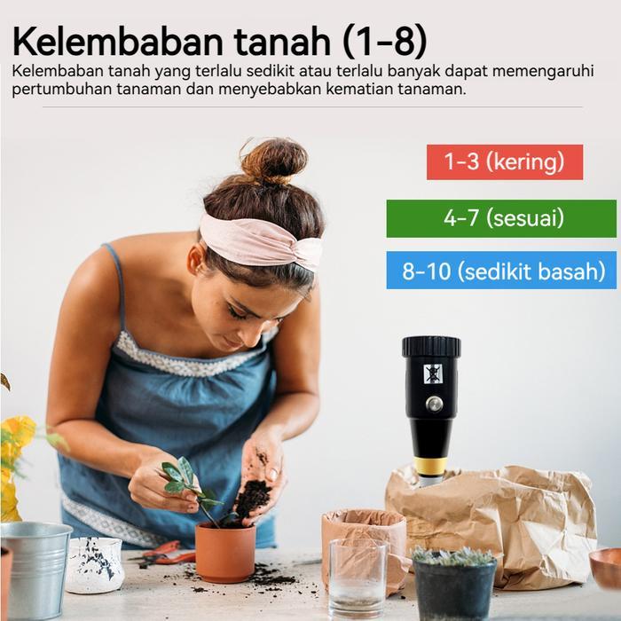Alat Ukur Ph Tanah 2In1 Penguji Kelembapan Tanah Hygrometer Tanah Akurat Detektor Kelembapan Tanah