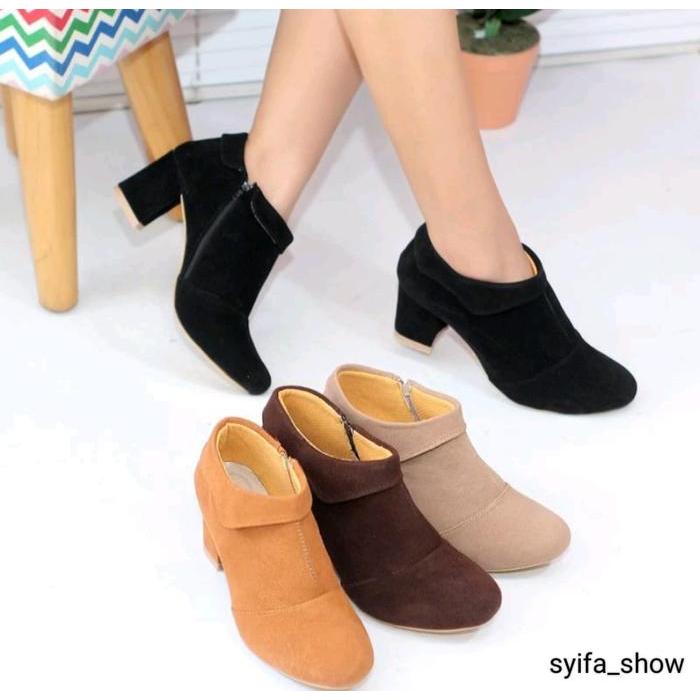 Aerostreet - Sepatu Boots Wanita High Heels 7Cm Terbaru - Shoes