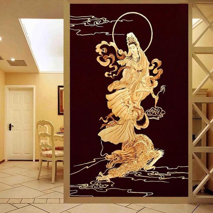 DIY Diamond Painting Full Bodhisattva Guanyin Emas 50x100 cm D137