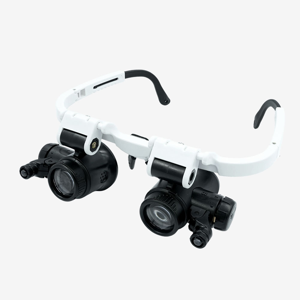 Hot sell Wearing Magnifier Glasses Magnifying 8X 15X 23X 2LED Professional Magnifier Glasses for