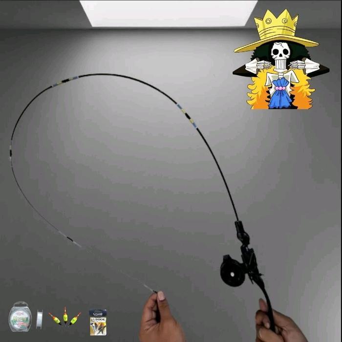 Set Joran Wader 120cm Spesial Karakter X One Piece Lisensi Resmi dengan Reel