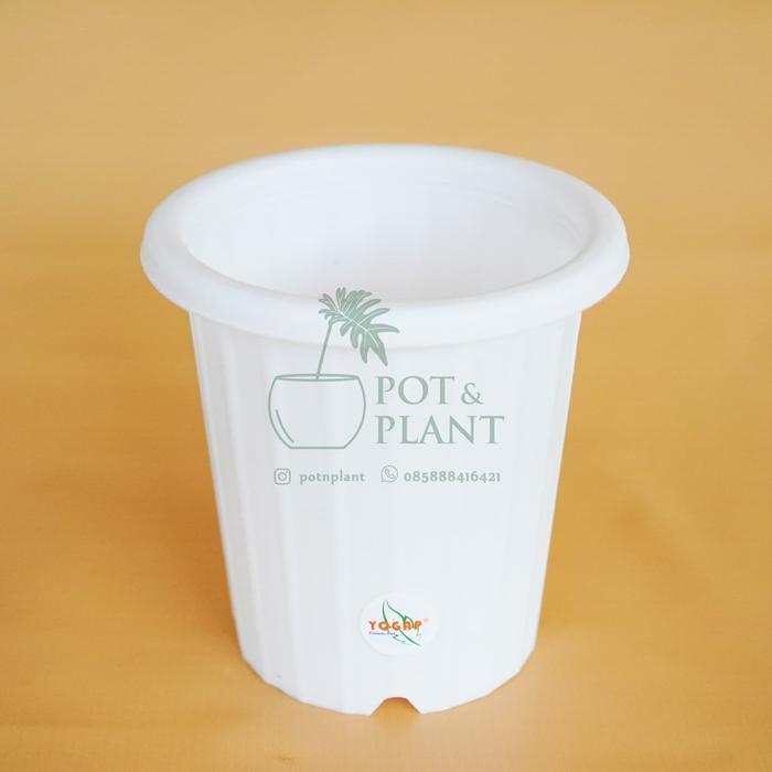 (LUSINAN) POT PLASTIK YOGAP 15CM YPT13 PUTIH