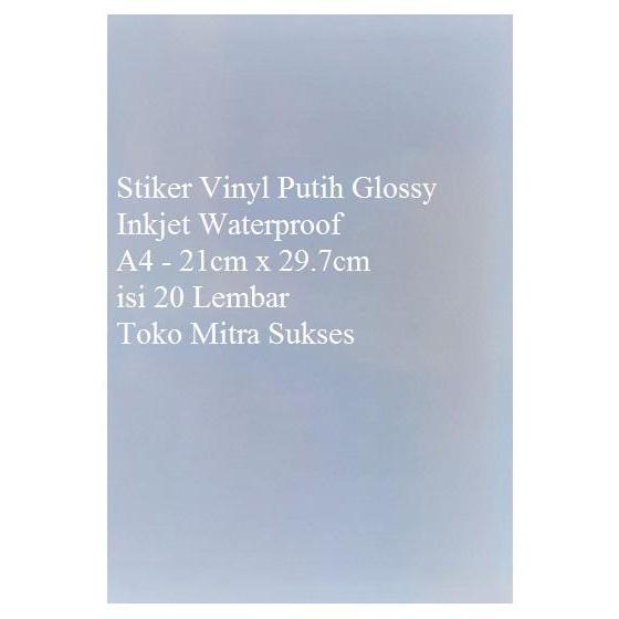 STIKER VINYL PUTIH GLOSSY INKJET WATERPROOF A4
