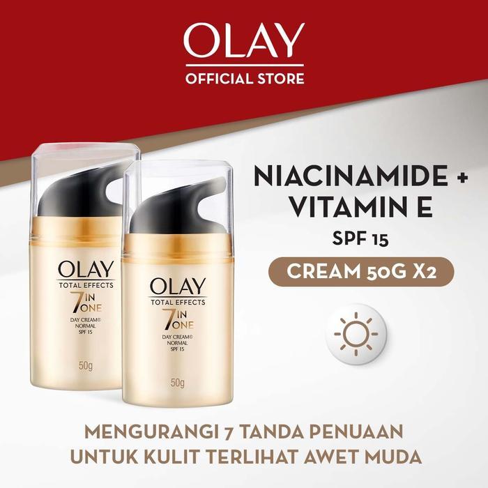 Paket Hemat Olay Total Effects 7in1 Day Moisturising Cream SPF15 Anti Aging 50gr - Paket isi 2