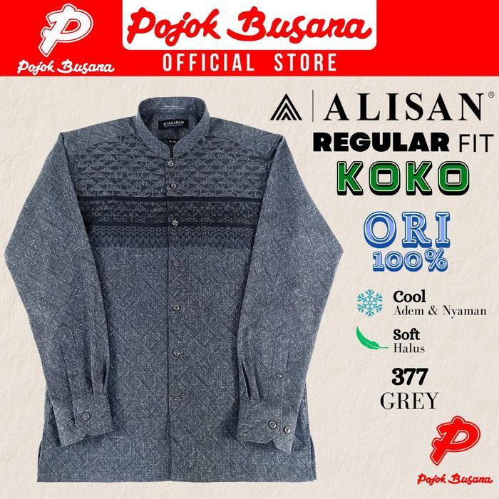 Pojok Busana Kemeja Alisan Kerah Koko/Shanghai - Atasan Baju Koko Pria Fashion Muslim