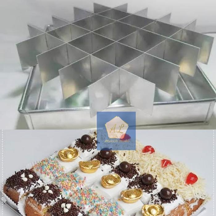 LOYANG KUE BROWNIES SEKAT ISI 25 / CETAKAN KUE SEKAT 20X20 CM