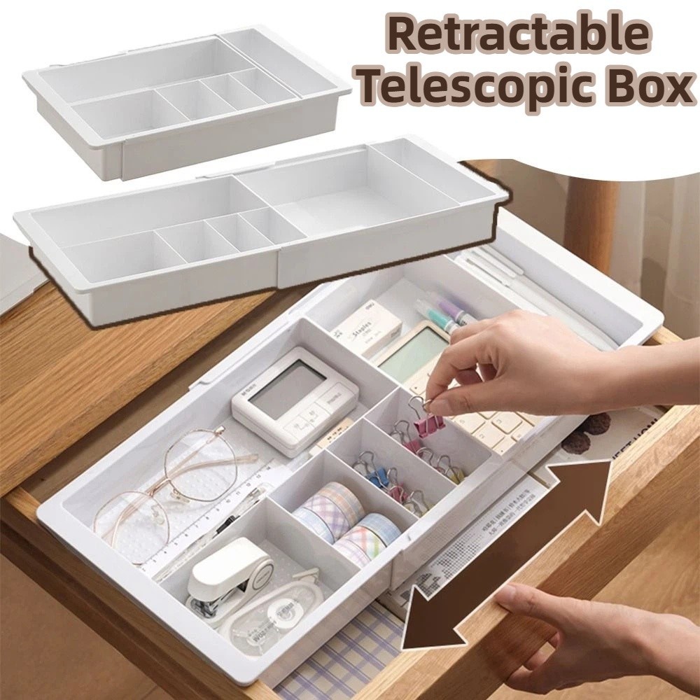 Plastic Telescopic Drawer Storage Container Stackable Durable Drawer Divider Organizer Adjustable