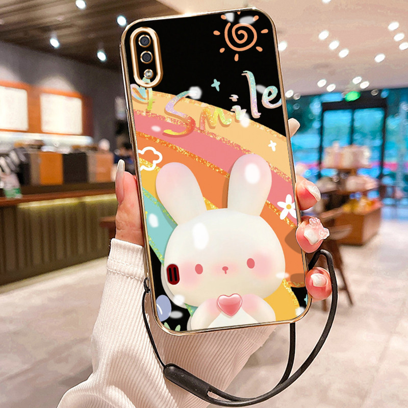 Casing Hp Untuk Samsung Galaxy A01 M01 Core A01 Core Case chibi Kelinci Pelangi Elektro Plating Cesi