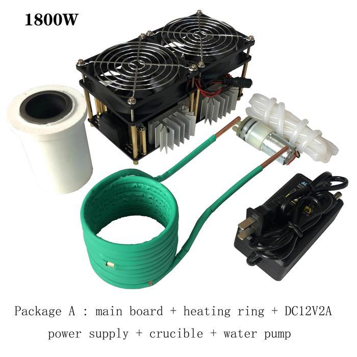 AGShop 1800W 12V-48V ZVS Pemanas Induksi Modul Papan PCB Pemanas