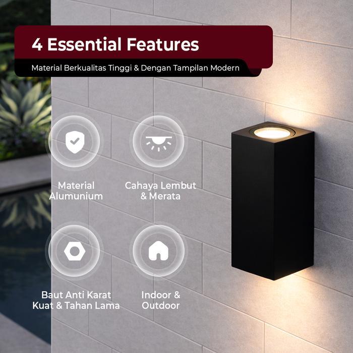 Lumina - Lampu Dinding Minimalis Hias Sorot 2 Arah Atas Bawah MR16 Fitting Tusuk Wall Lamp Light Up