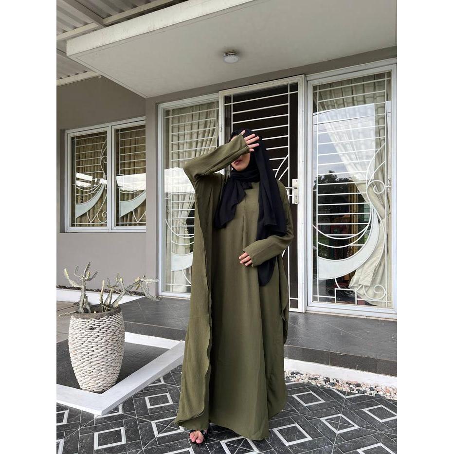 Terbaru Kaftan Abaya Polos Bahan Crincle Premium