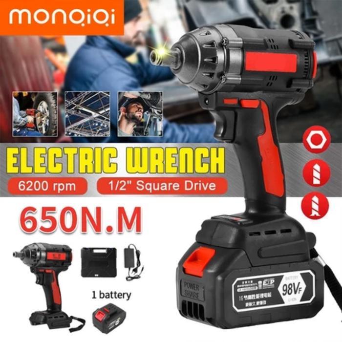 Promo Impact Wrench 98V Pembuka Baut Truck Mobil Cordless Impact 98Vf Uchiha Bor Cordless Impact