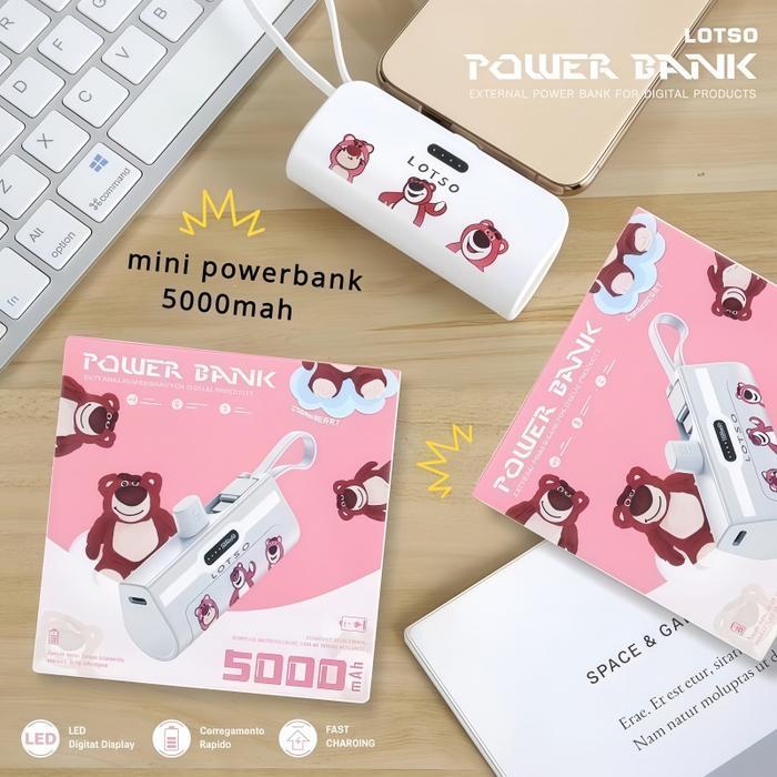 Acmic Techlife - Power Bank Mini Lucu Portabel 5000Mah Pd Pengisian Cepat 2-In-1 Pengisi Daya
