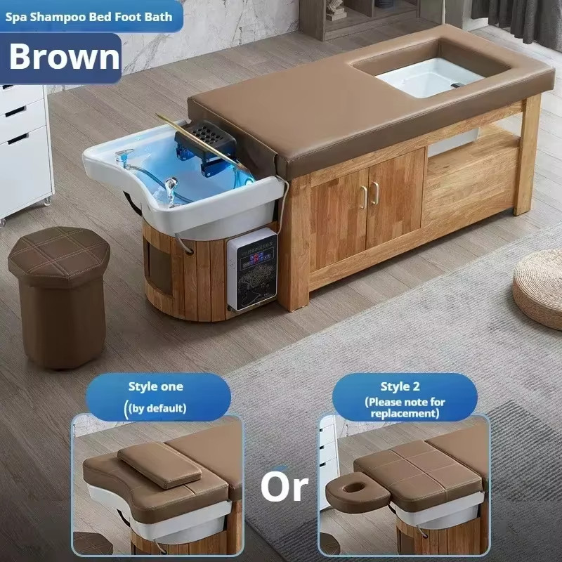 TERBARU Retro simple head spa shampoo bed machine salon scalp care spa shampoo massage