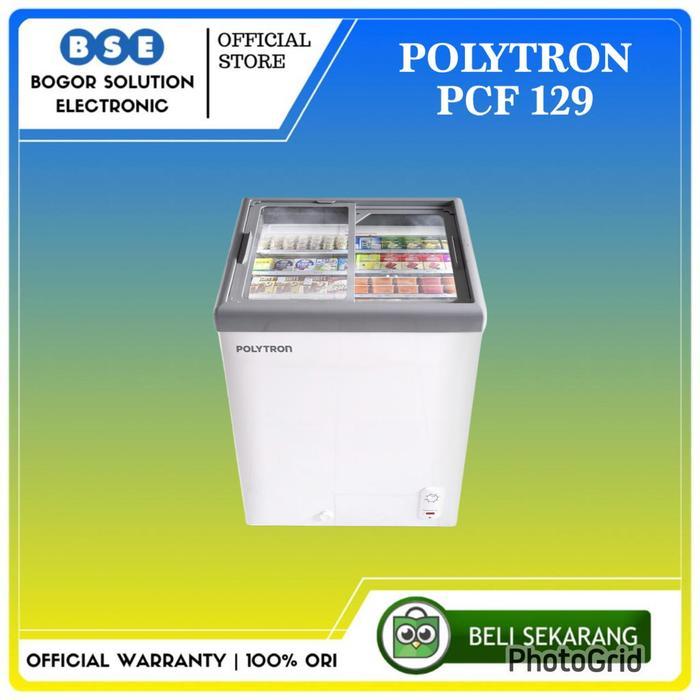 Freezer Polytron PCF129 Freezer Polytron 100 Liter PCF 129 Chest Freezer Sliding Glass PCF129