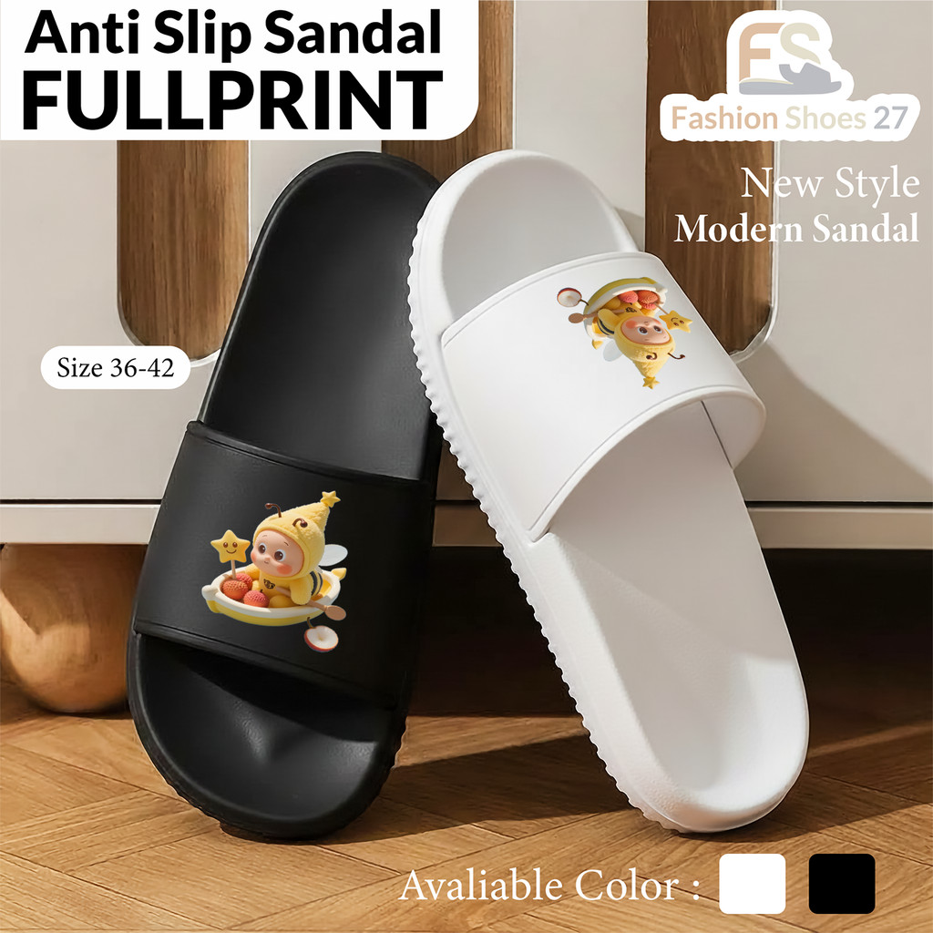 Sandal Sandal Pria Kartun TWINKLE TWINKLE Kartun Indoor Outdoor Sistem Pengunci Atasan Elegan Kekini