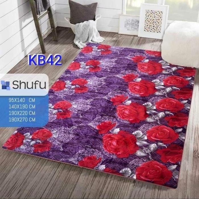 KARPET MALAYSIA SHUFU UKURAN 190X270CM KETEBALAN 18MM MOTIF KEMBANG Bunga shufu karpet shufu