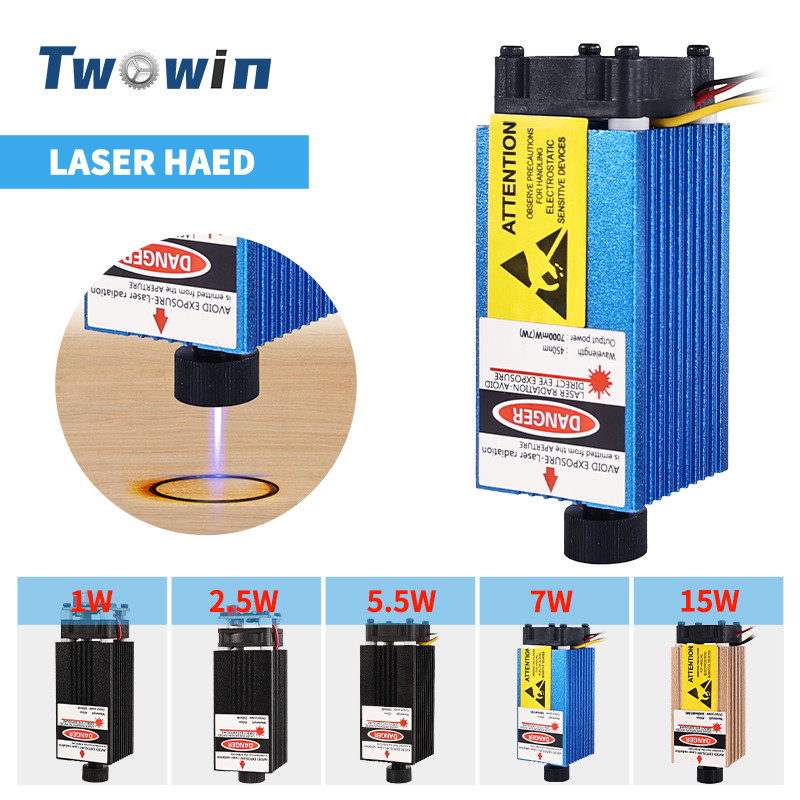 Laser CNC Kepala Penunjuk Laser 450nm untuk DIY Penanda Mesin Pengukir Penggilingan Alat Pertukangan