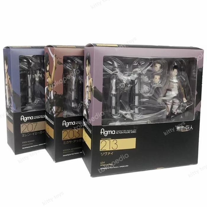 Figure Figma Attack On Titan Levi Eren Yeager Mikasa Ackerman
