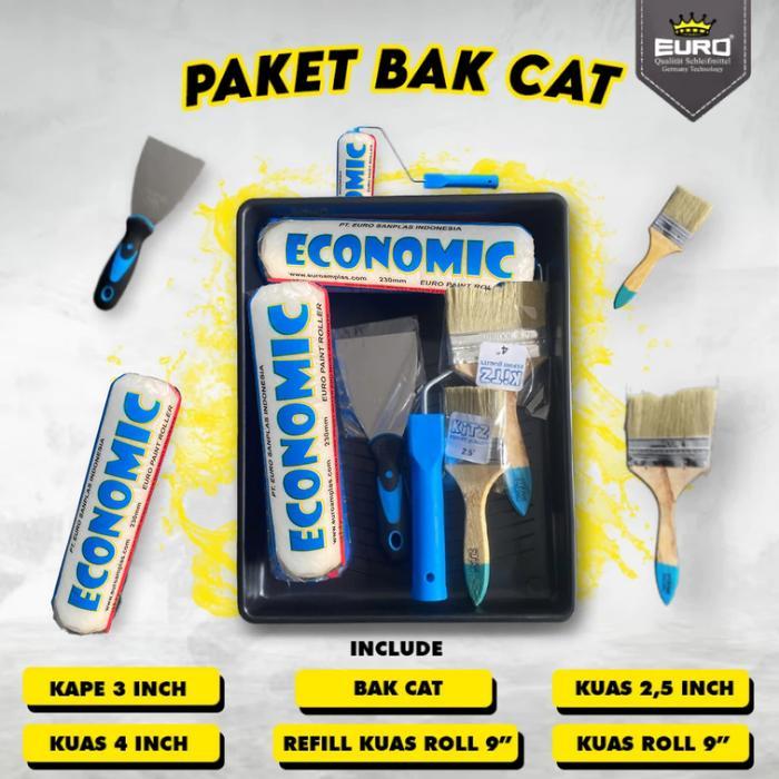 Paket alat cat Kuas roll refill kuas roll bak cat kape dan kuas cat