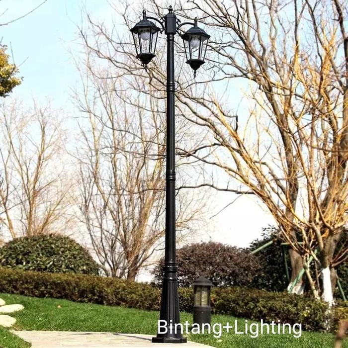 Lampu taman Outdoor lampu jalan cabang 2 Tinggi tiang 3 meter seri 142
