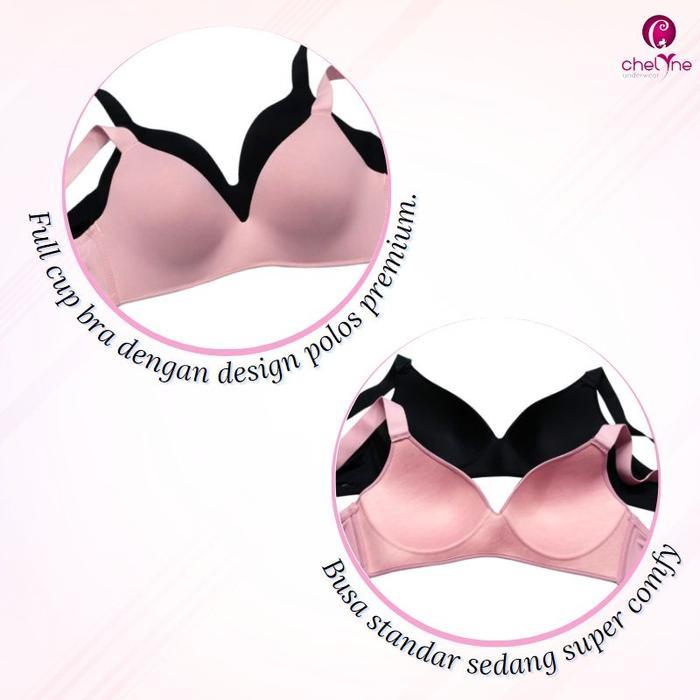 Chelyne Bh Wanita Tanpa Kawat V0409 Daily Bra - Seamless Lycra Premium - Big Size Bra Ekstra Comfy