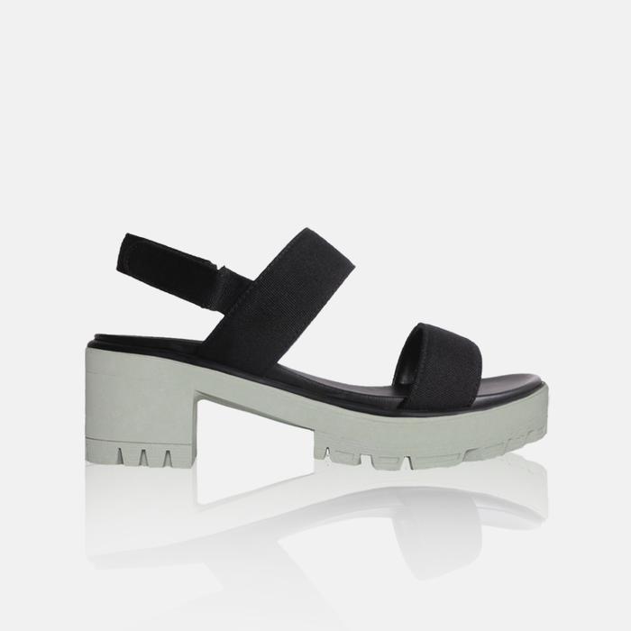 Mks Shoes Double Strap High Black Grey