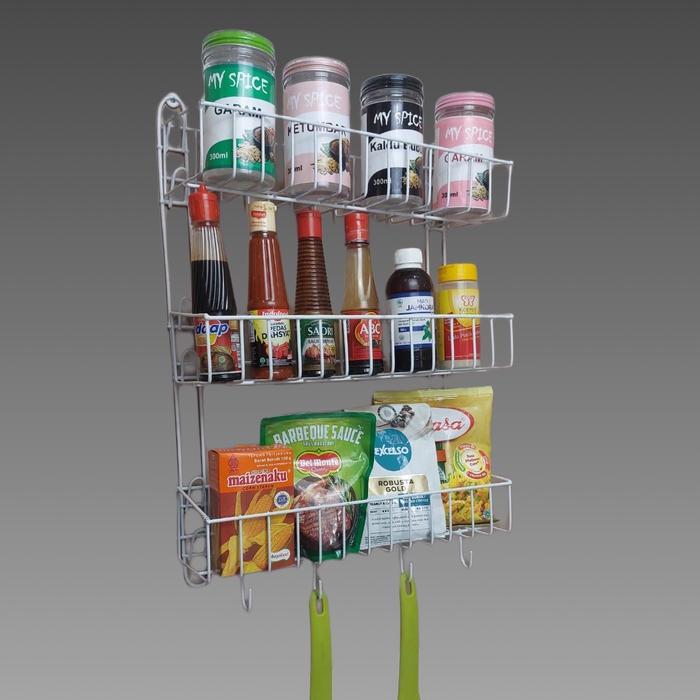 Rak RB serbaguna susun 3 putih/rak susun 3 warna putih/rak serbaguna/rak bumbu/tempat bumbu/tempat
