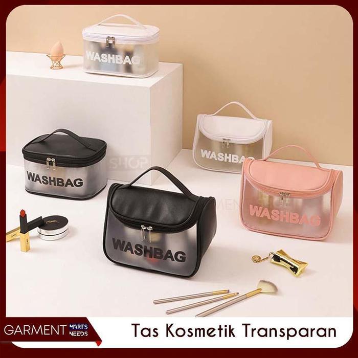 Tas Kosmetik Washbag Travel Pouch Make Up Organizer Transparan Waterproof Kecil Portable Wash Bag