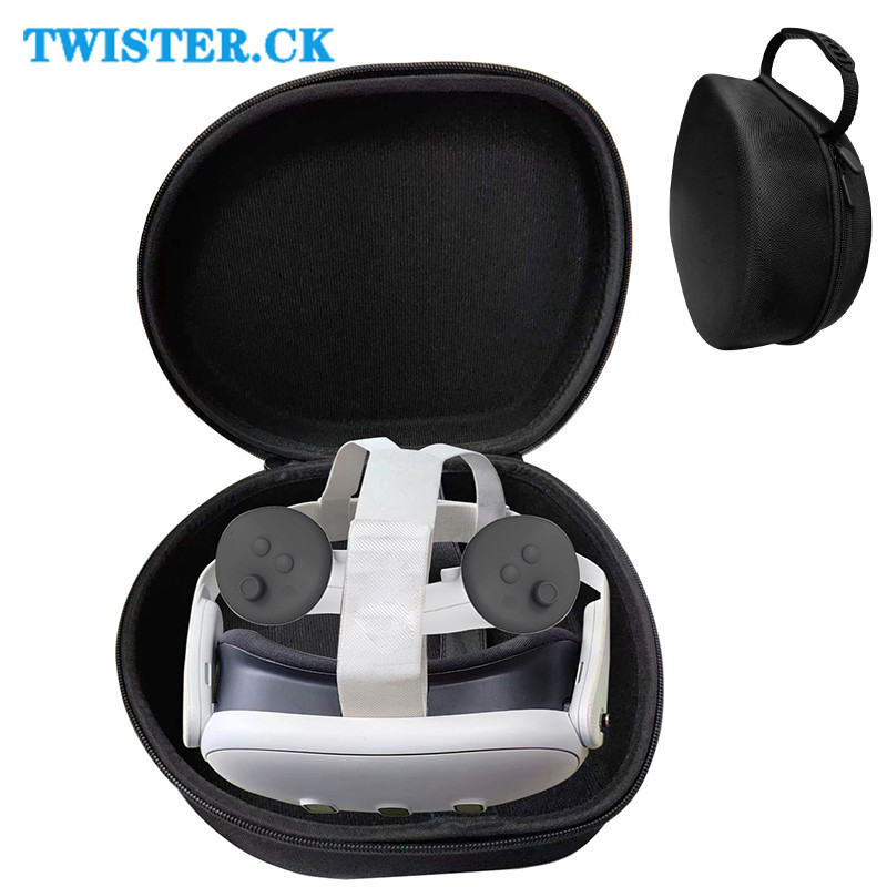 PROMO HARI INI  New VR Gaming Headset & Touch Controller Storage Bag Carbon Fiber Carrying Case for 