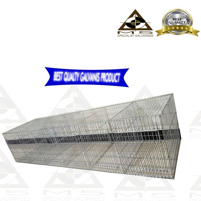 Kandang Kelinci Galvanis - Pembesaran / Growher ( 180.50.40 / 6 Hole )