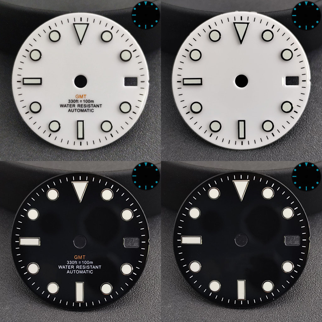 NH34 GMT dial suitable for NH34 case movement watch blue green Luminous dial NH34 pointer watch