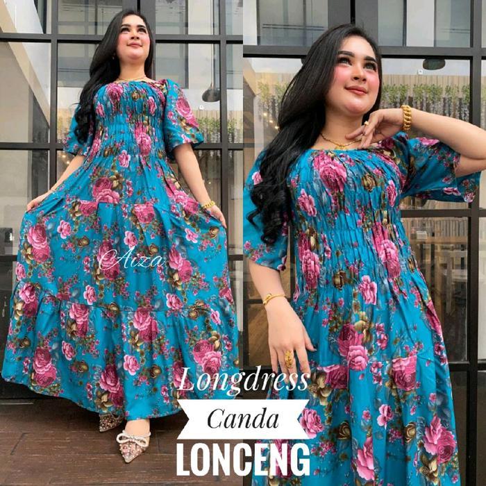 READY Longdress Canda Lengan Lonceng Mawar Berdusta Daster Bali Baju Casual Wanita Panjang Gaun