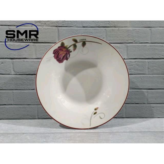 6 PCS PIRING MAKAN KERAMIK MOTIF KEMBANG